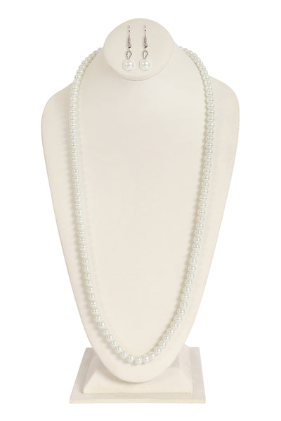 PEARL BEADS NECKLACE AND EARRINGS SET (4 SETS OF IVORY, 8 SETS OF CREAM)