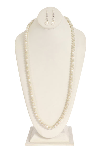 PEARL BEADS NECKLACE AND EARRINGS SET (4 SETS OF IVORY, 8 SETS OF CREAM)