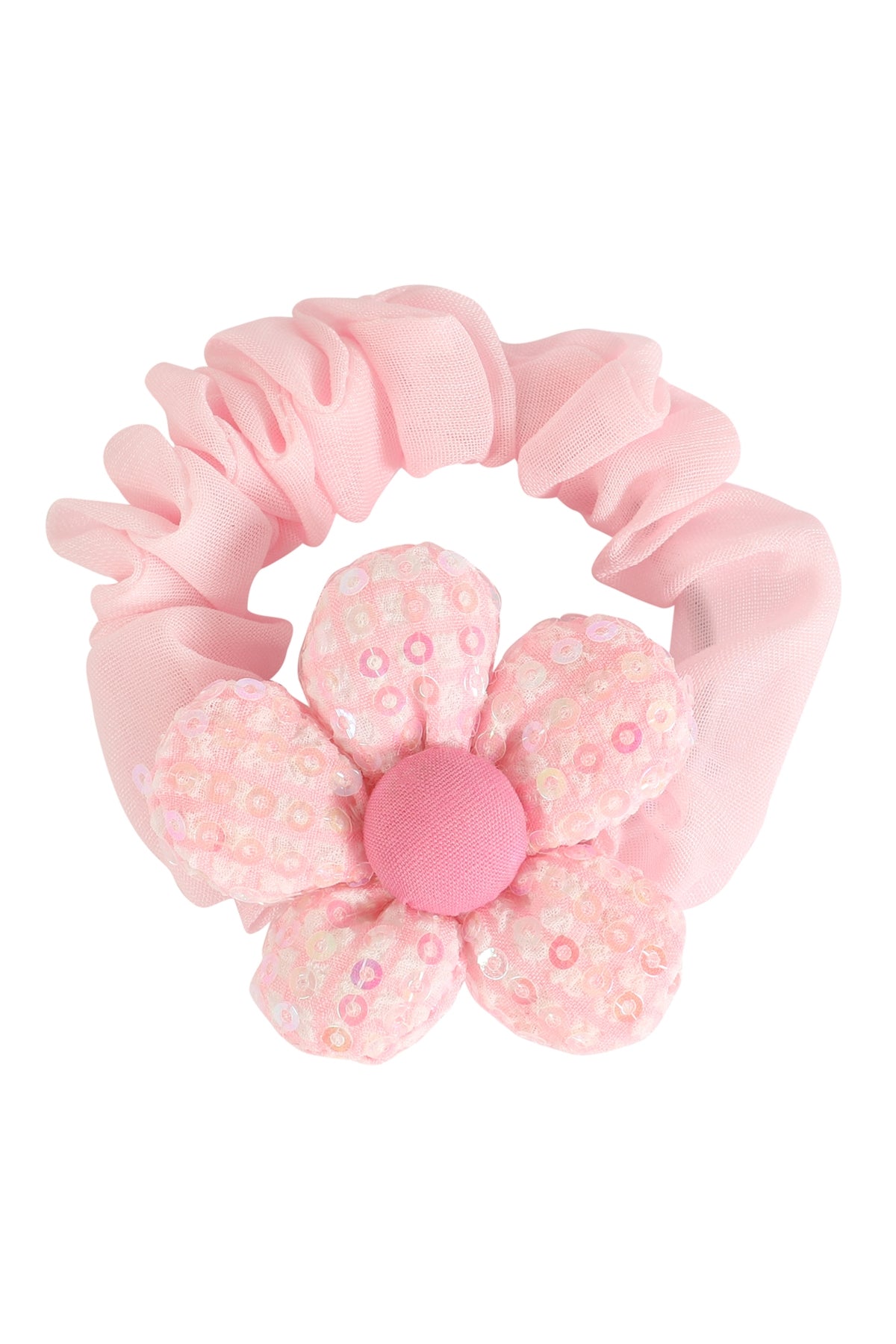 FLOWER CUTE SEQUIN PONYTAIL SCRUNCHIE HAIR ACCESSORIES