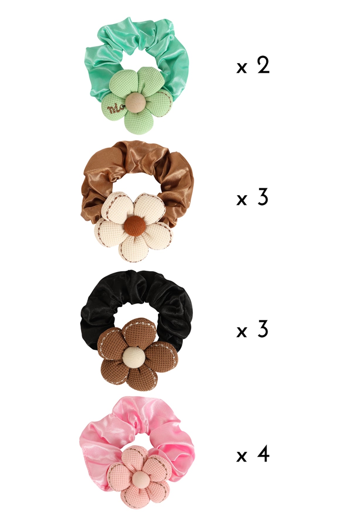 FLOWER PLUSH PONYTAIL SCRUNCHIE HAIR ACCESSORIES