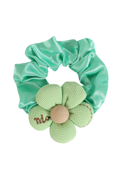FLOWER PLUSH PONYTAIL SCRUNCHIE HAIR ACCESSORIES