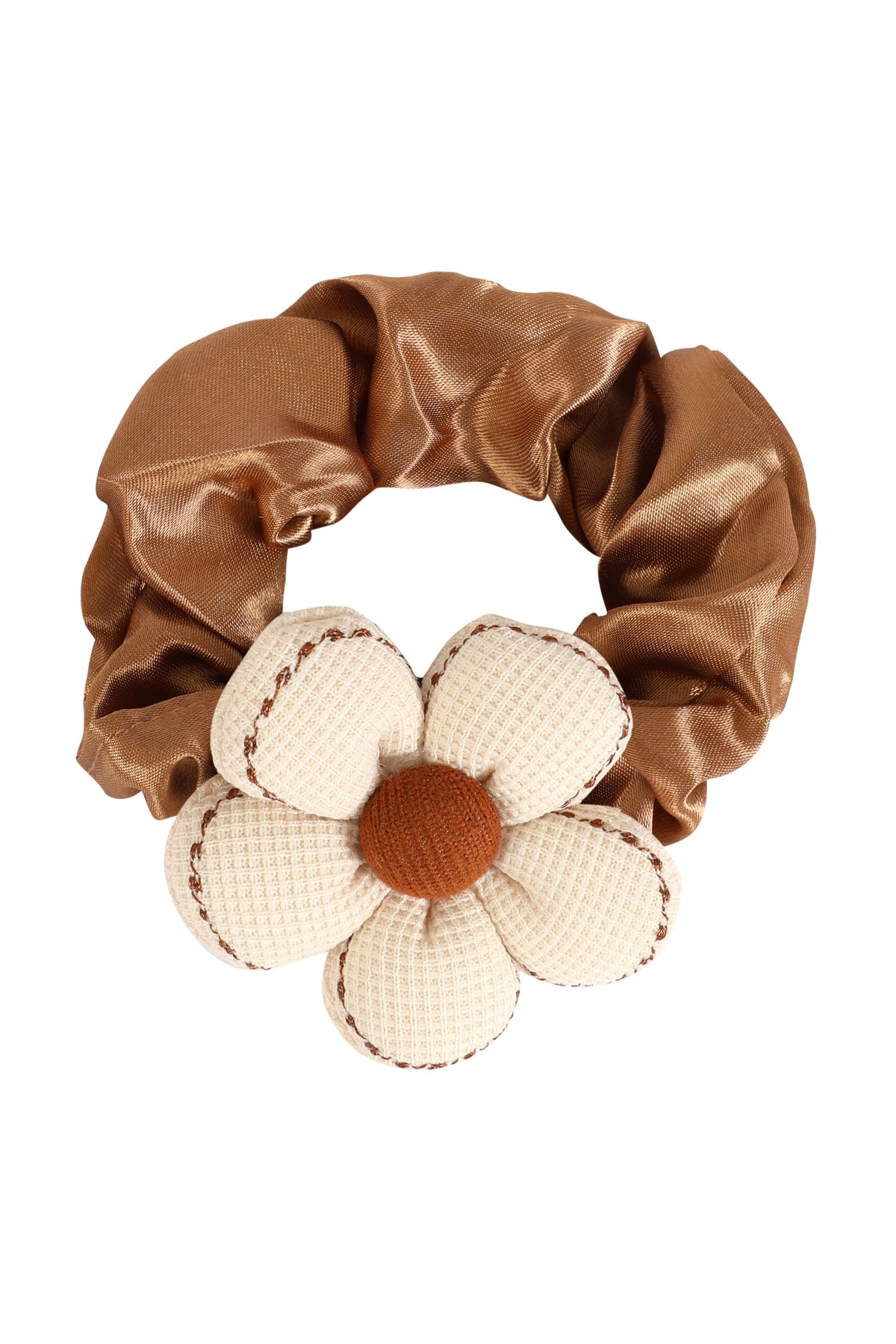 FLOWER PLUSH PONYTAIL SCRUNCHIE HAIR ACCESSORIES