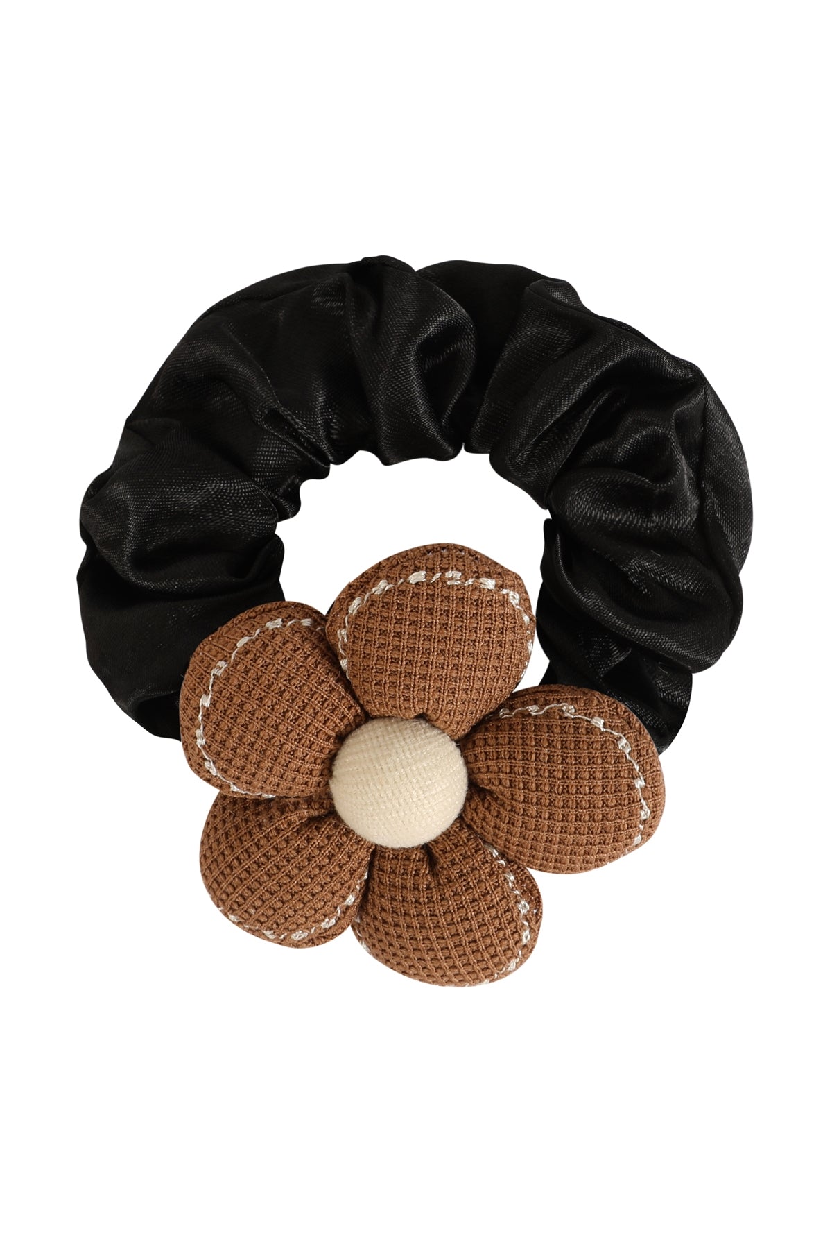 FLOWER PLUSH PONYTAIL SCRUNCHIE HAIR ACCESSORIES
