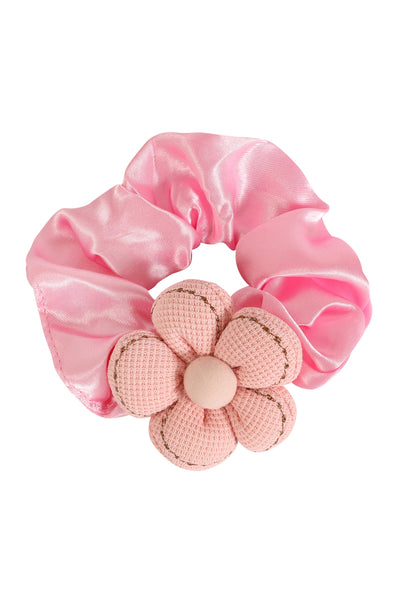 FLOWER PLUSH PONYTAIL SCRUNCHIE HAIR ACCESSORIES