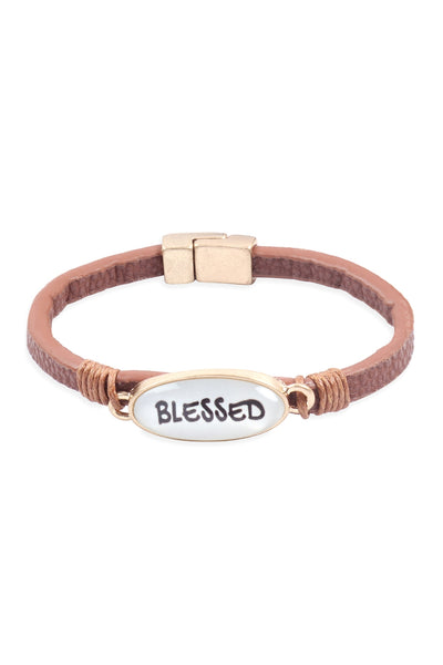 BLESSED ANIMAL PRINT LEATHER MAGNET BRACELET