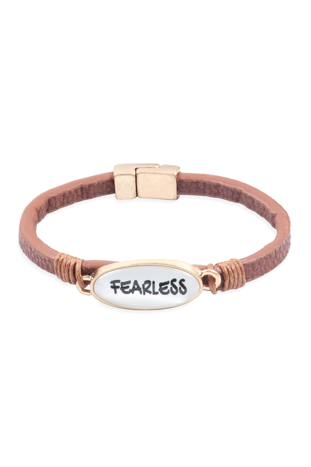 FEARLESS ANIMAL PRINT LEATHER MAGNET BRACELET