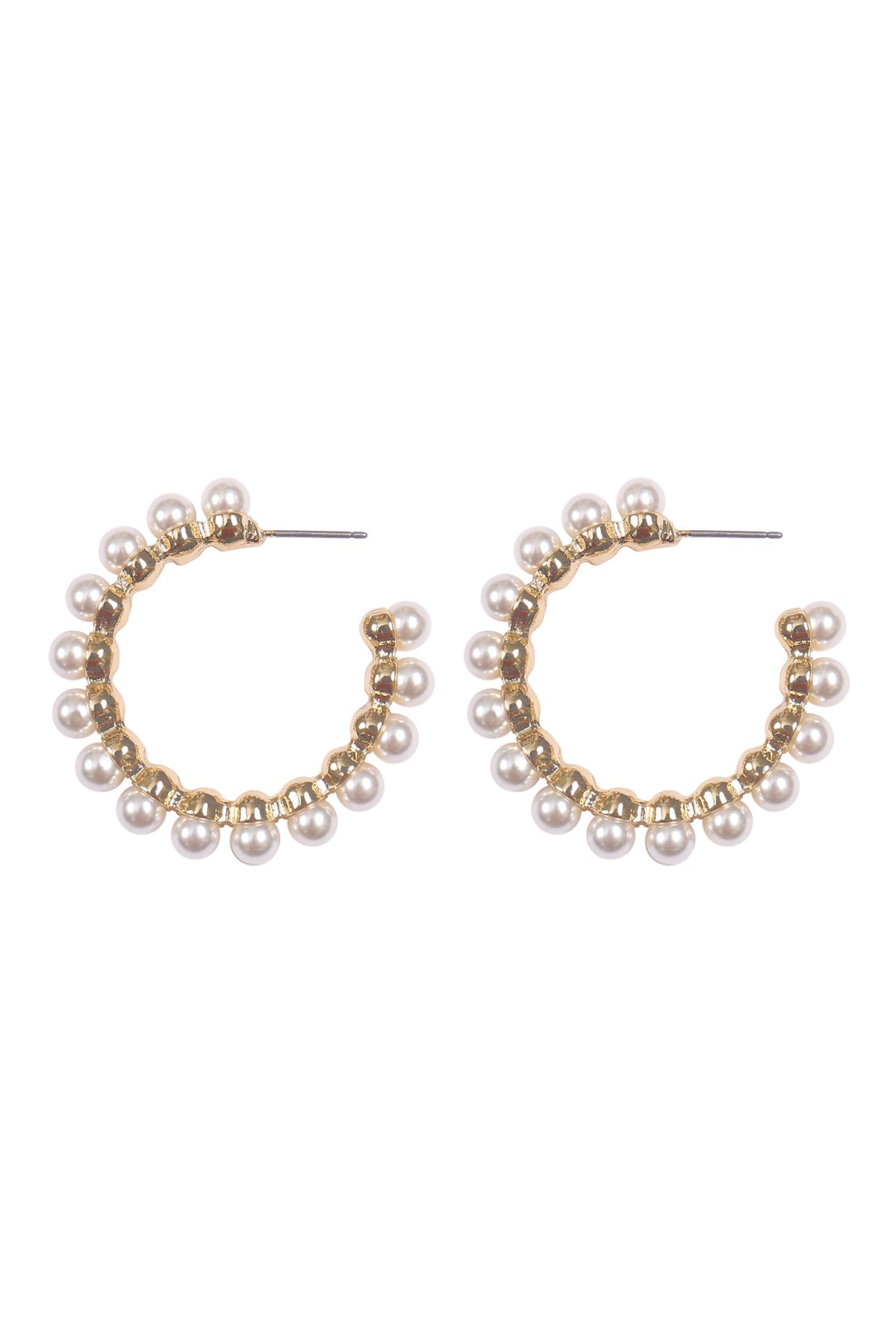 41MM PEARL HOOP EARRINGS