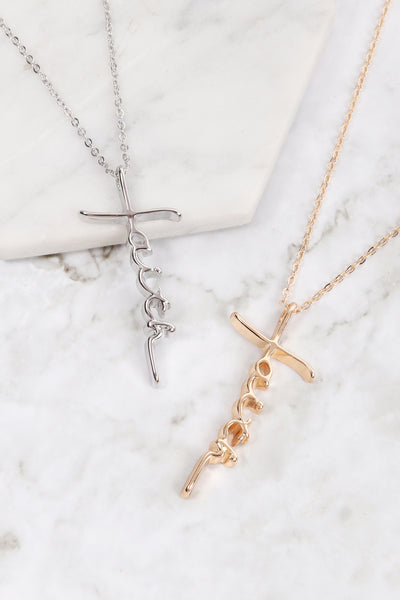 FAITH CROSS PENDANT NECKLACE