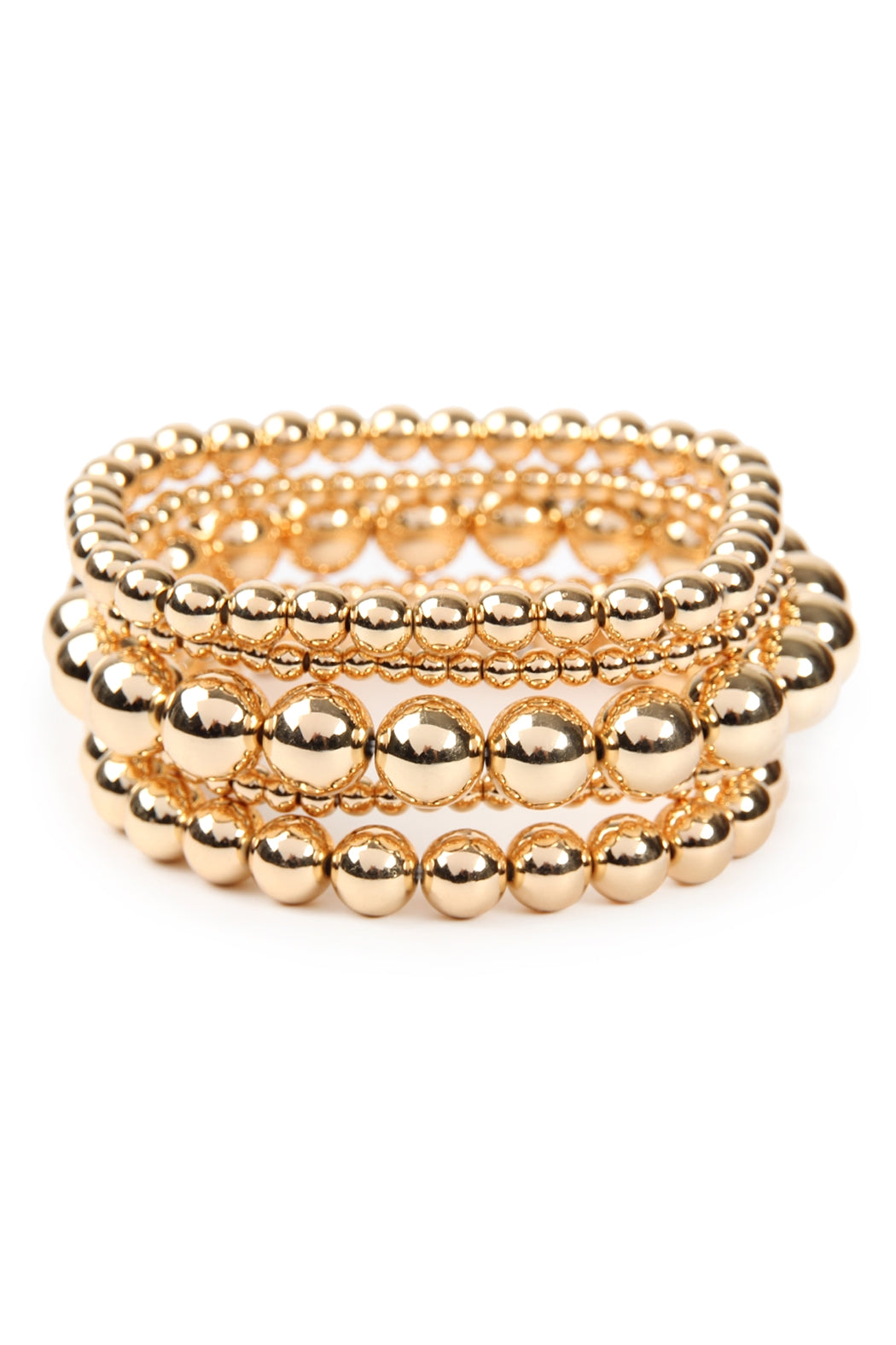 BCC CHARM GOLD BEADED BRACELET SET