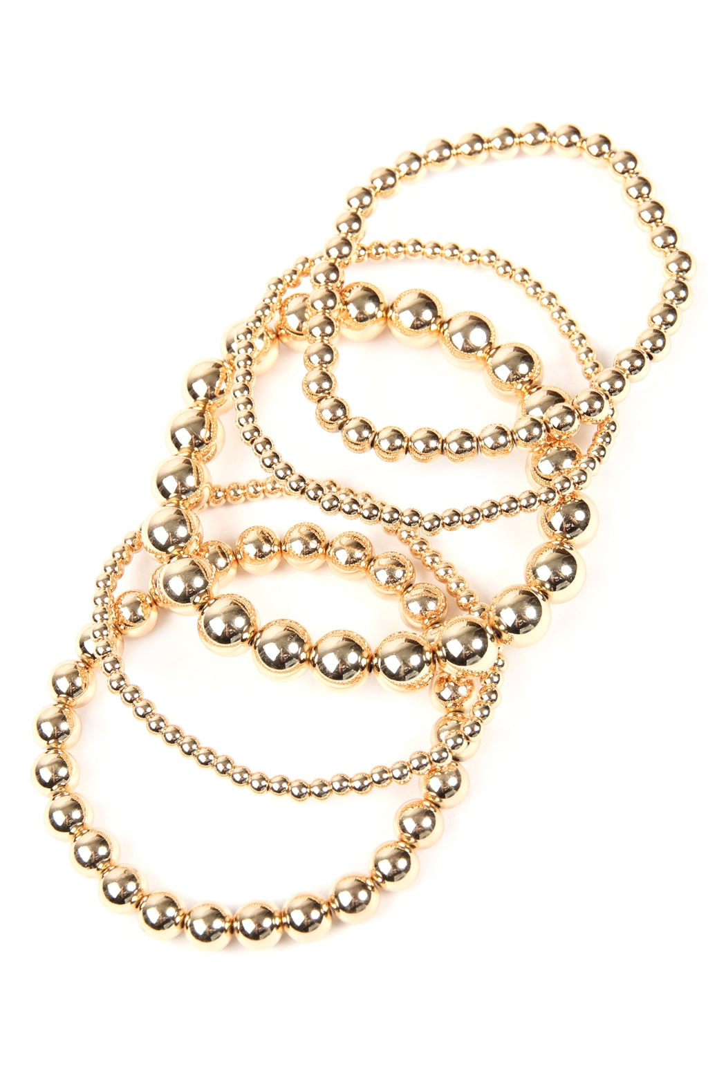 BCC CHARM GOLD BEADED BRACELET SET