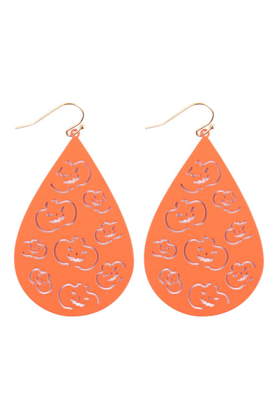 HALLOWEEN PUMPKIN FILIGREE TEARDROP EARRINGS