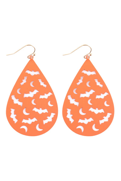 HALLOWEEN BATS FILIGREE TEARDROP EARRINGS