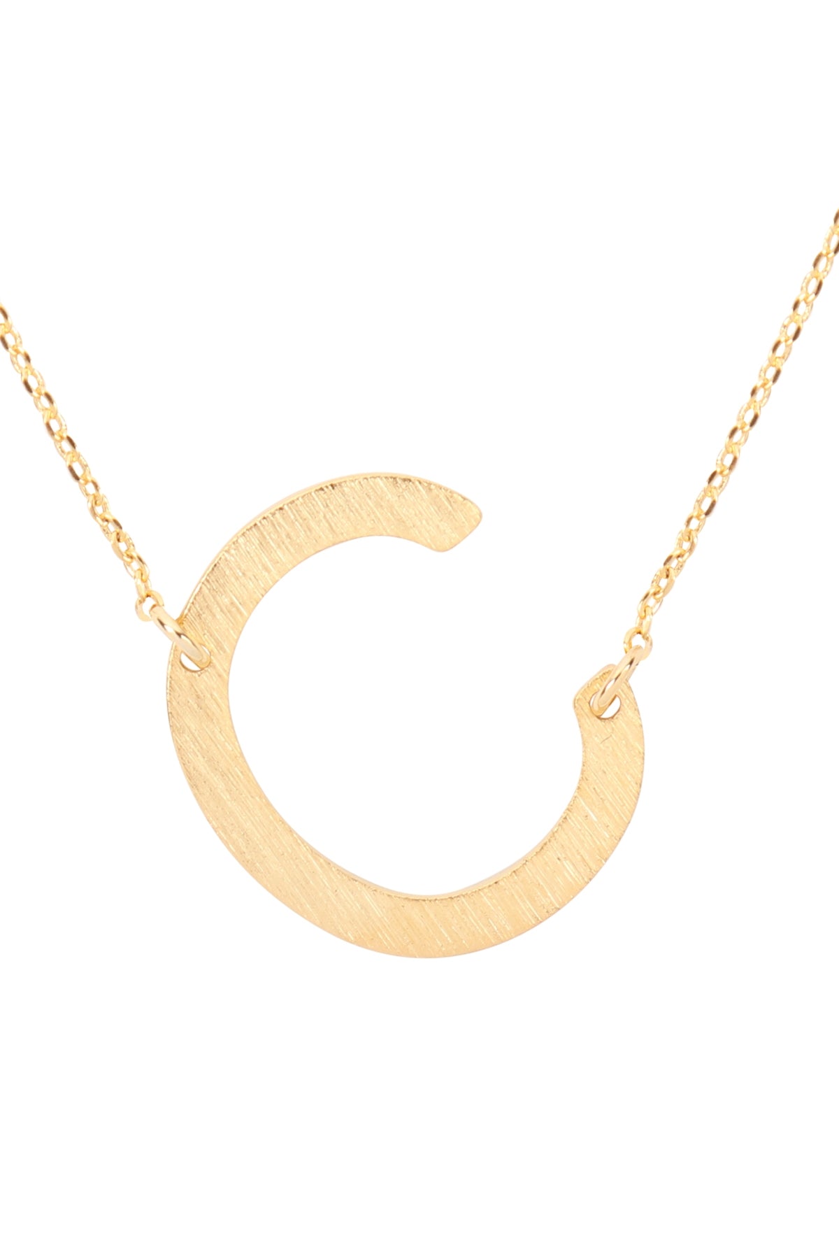 "C" INITIAL ROUGH FINISH CHAIN NECKLACE