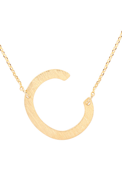 "C" INITIAL ROUGH FINISH CHAIN NECKLACE