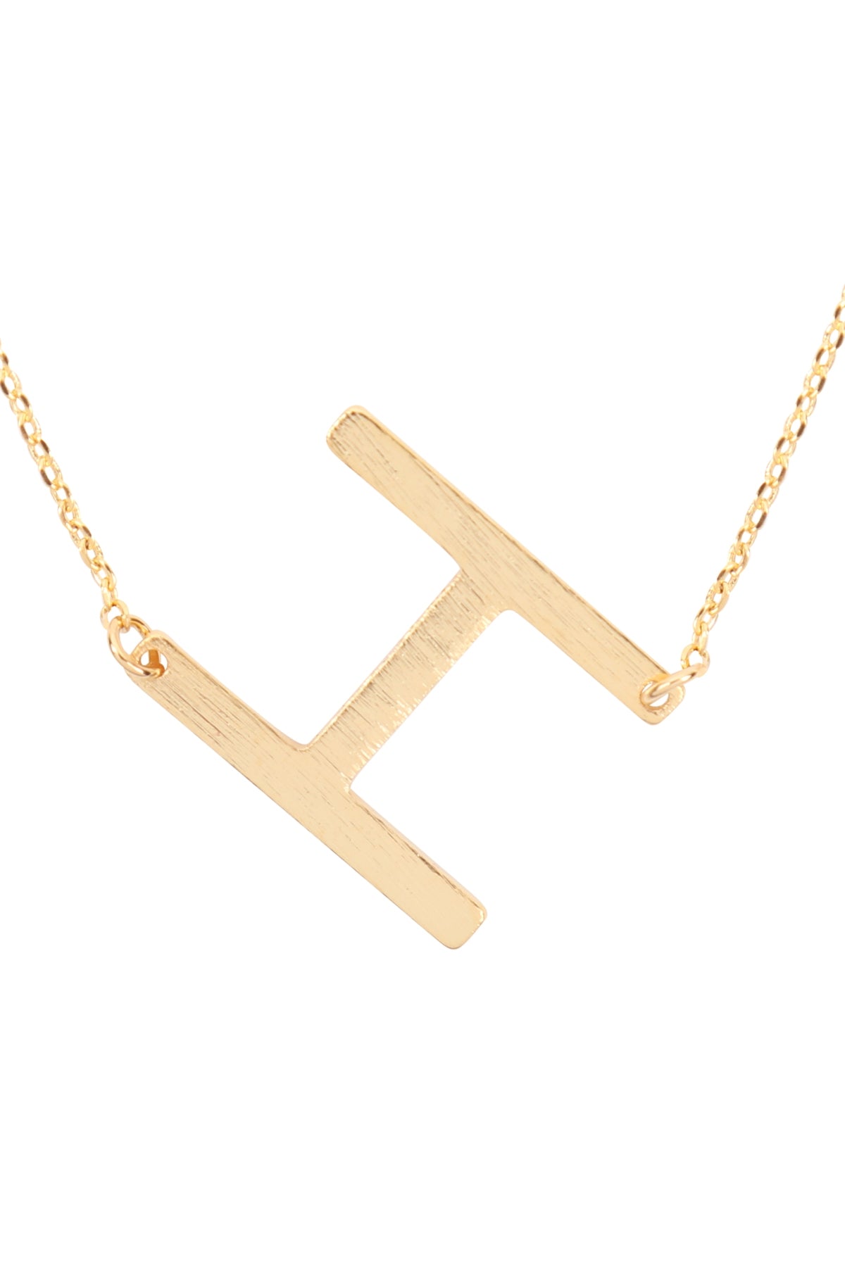 "H" INITIAL ROUGH FINISH CHAIN NECKLACE