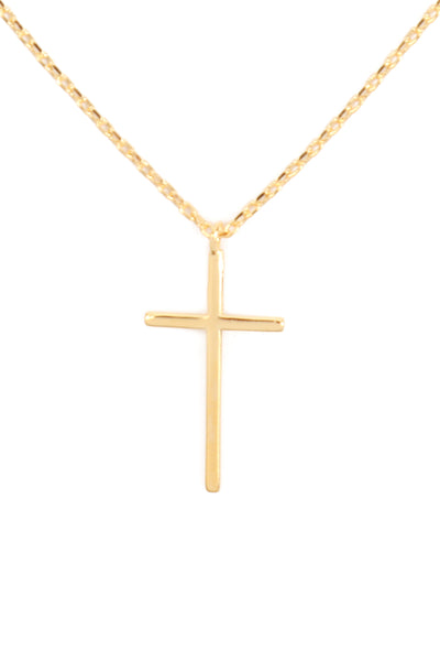 CROSS BRASS PENDANT NECKLACE