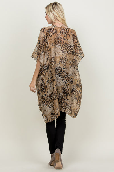 LEOPARD OPEN FRONT KIMONO/1PC