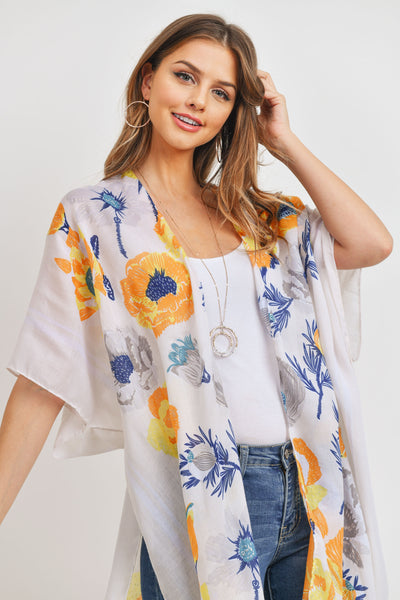 PN222X034 - SNAKE SKIN OPEN FRONT KIMONO VEST/1PC