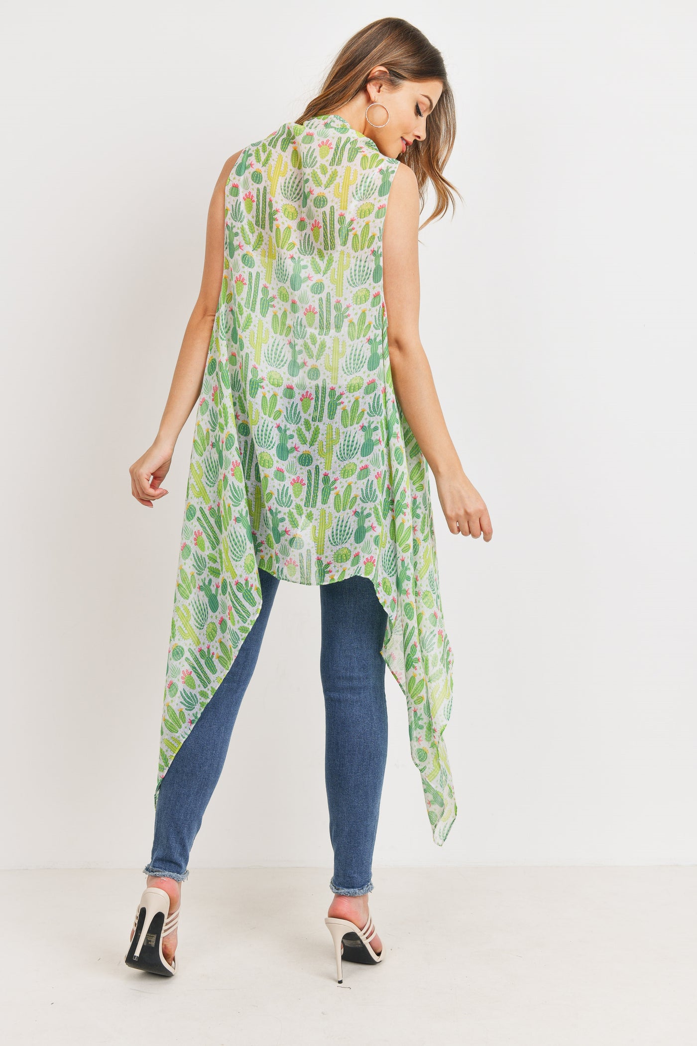 PN222X034 - SNAKE SKIN OPEN FRONT KIMONO VEST/1PC