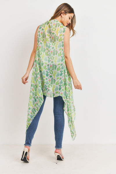 PN222X034 - SNAKE SKIN OPEN FRONT KIMONO VEST/1PC