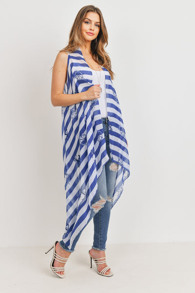 PN222X034 - SNAKE SKIN OPEN FRONT KIMONO VEST/1PC