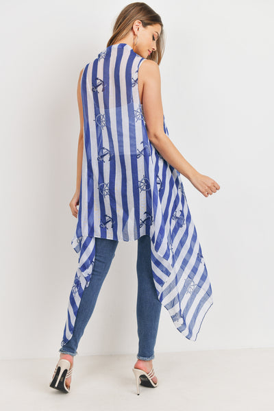 PN222X034 - SNAKE SKIN OPEN FRONT KIMONO VEST/1PC