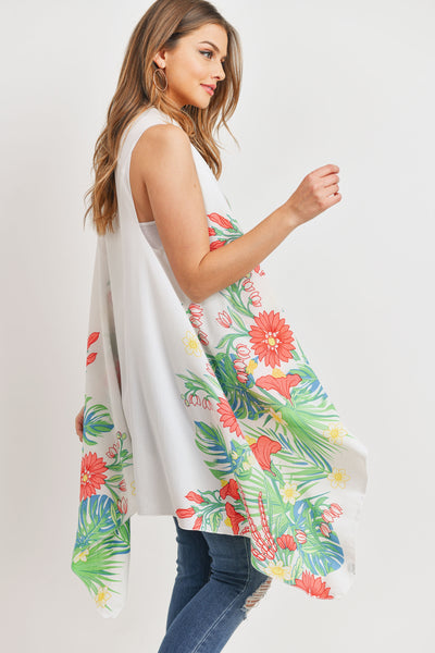 BLUE DYED OPEN FRONT KIMONO VEST