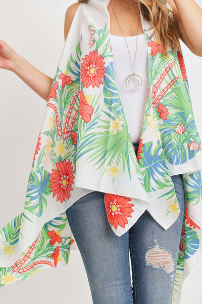 BLUE DYED OPEN FRONT KIMONO VEST
