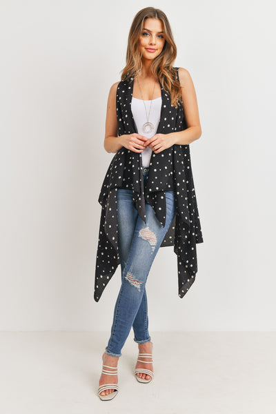 BLUE DYED OPEN FRONT KIMONO VEST