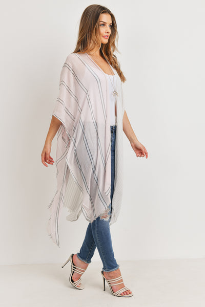 PINK TWO TONE STRIPE KIMONO