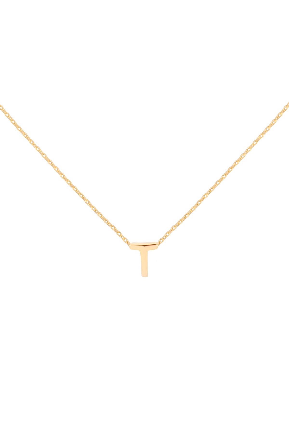 "T" INITIAL DAINTY CHARM NECKLACE