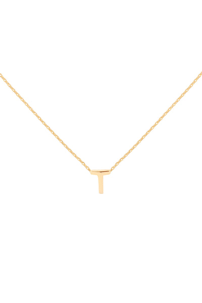 "T" INITIAL DAINTY CHARM NECKLACE