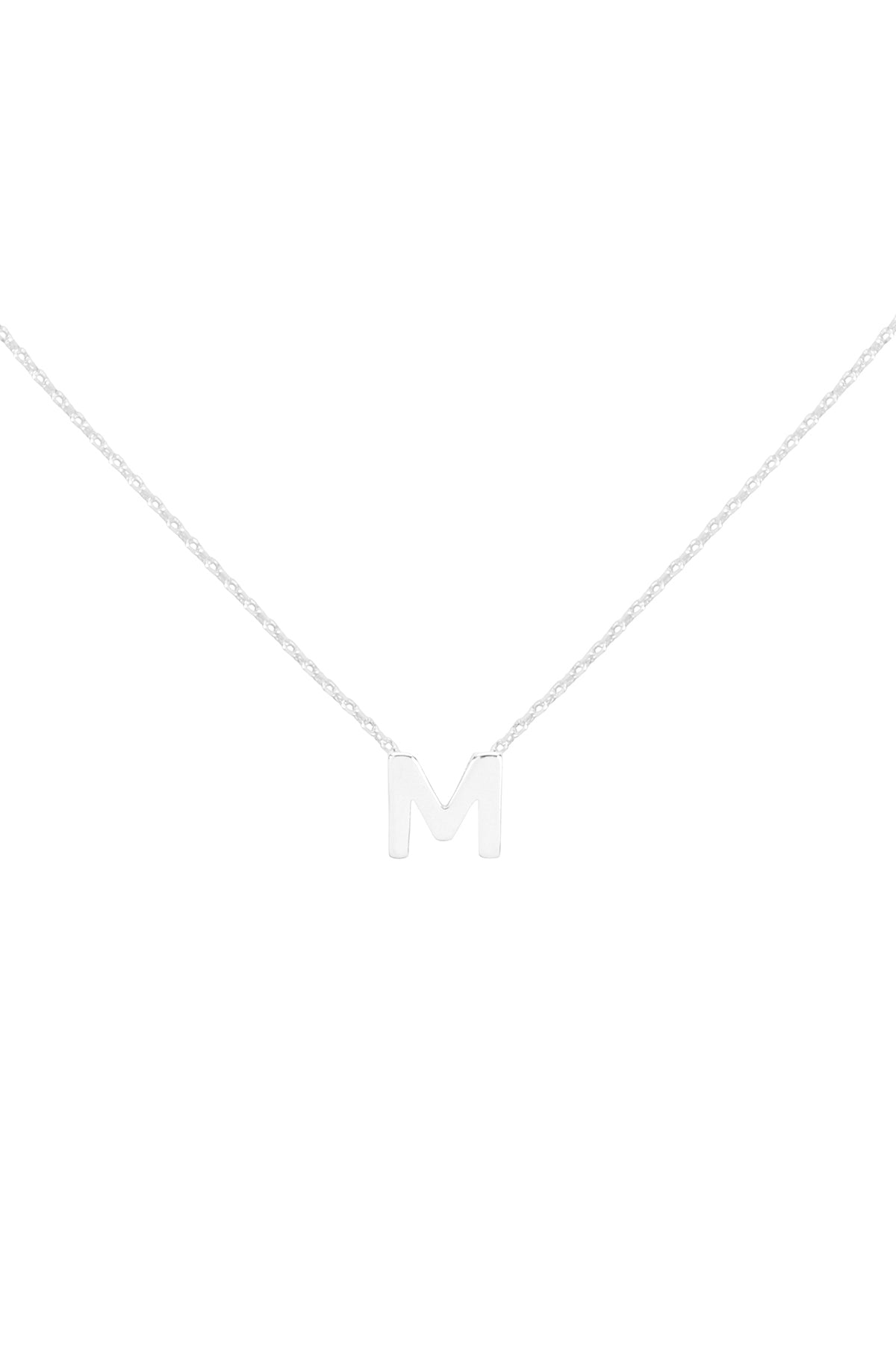 "M" INITIAL DAINTY CHARM NECKLACE