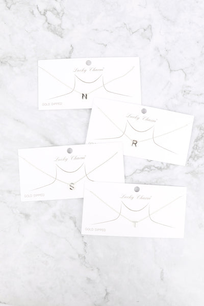 "N" INITIAL DAINTY CHARM NECKLACE