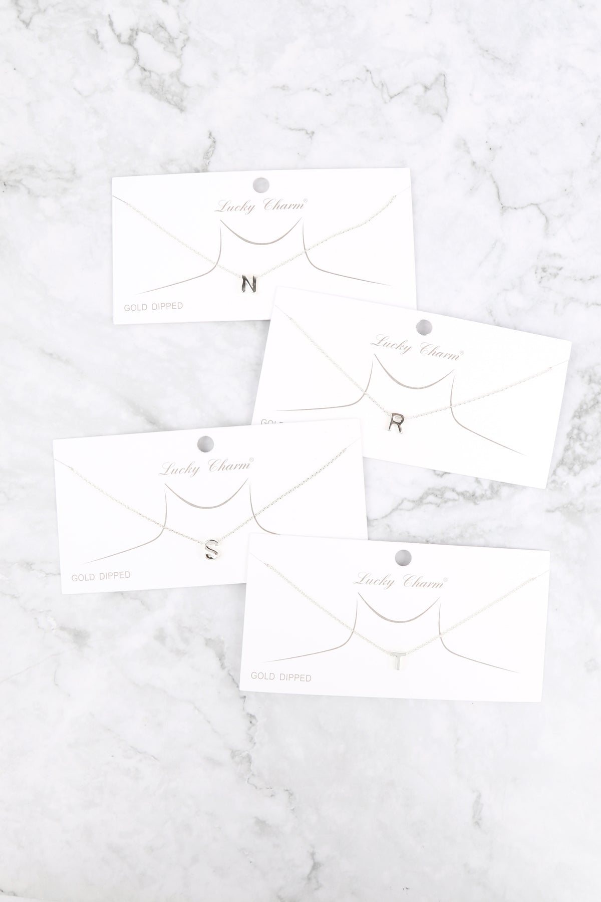 "R" INITIAL DAINTY CHARM NECKLACE