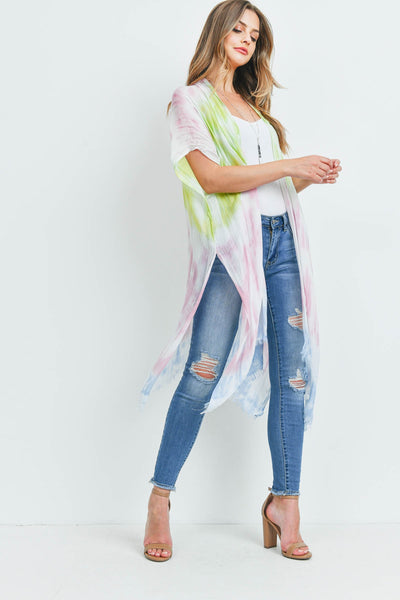 SNAKE PRINT KNEE LENGTH KIMONO