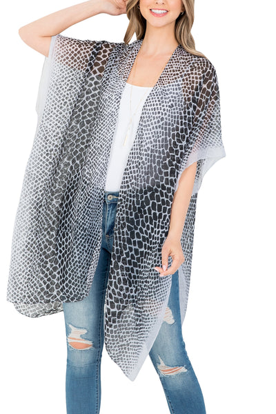 SNAKE PRINT KNEE LENGTH KIMONO
