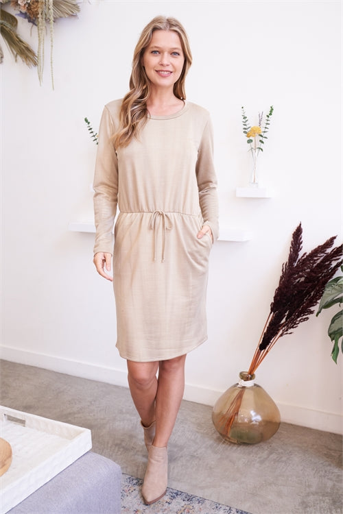 PPD10325-TIE DYE LONG SLEEVE ELASTIC WAIST WASHED DRESS 0-0-2-0