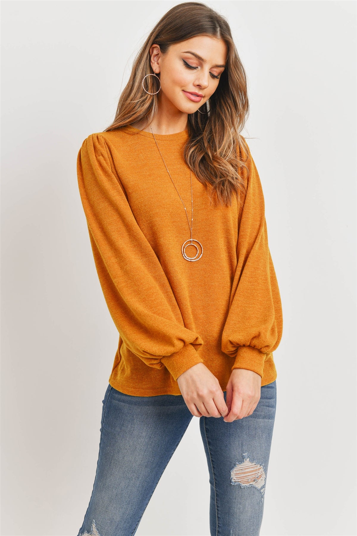 LONG SLEEVES ROUND NECK MIER SWEATER  1-2-2-2