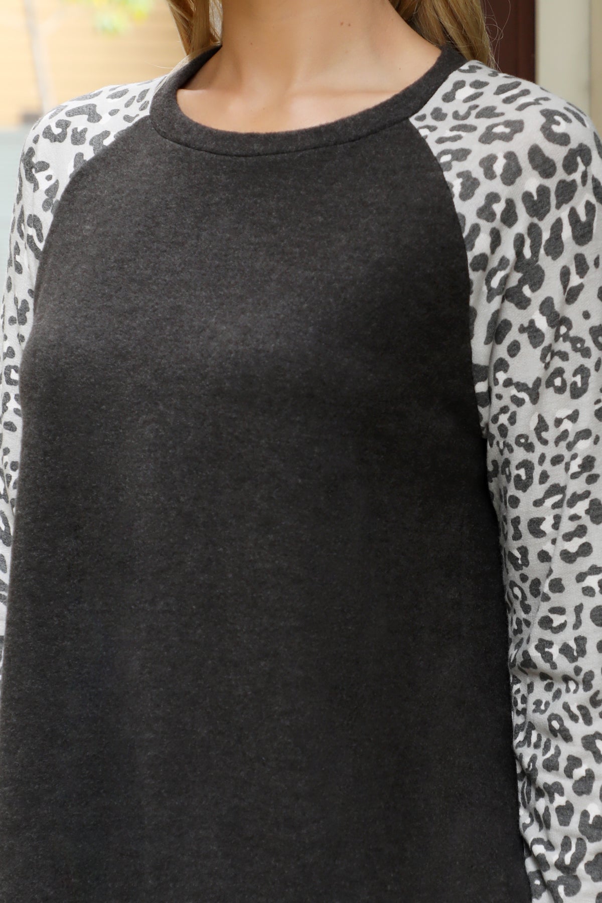 LEOPARD LONG SLEEVE TWO TONED TOP 1-1-1-1