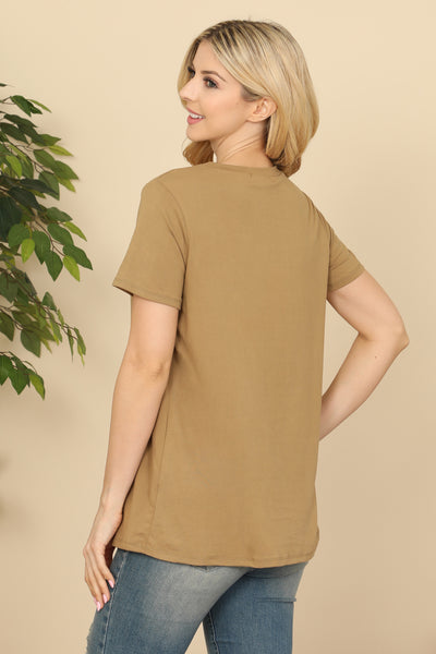 CUTOUT OPEN FRONT SHORT SLEEVE SOLID TOP 1-2-2-2