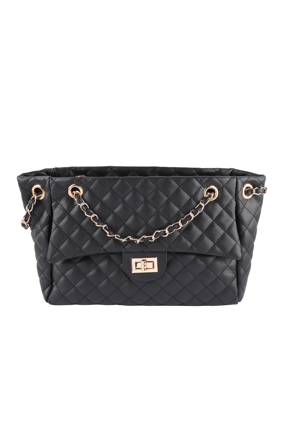 WOMENS FASHION LEATHER DIAMOND PATTERN QUILTED HANDBAG/1PC