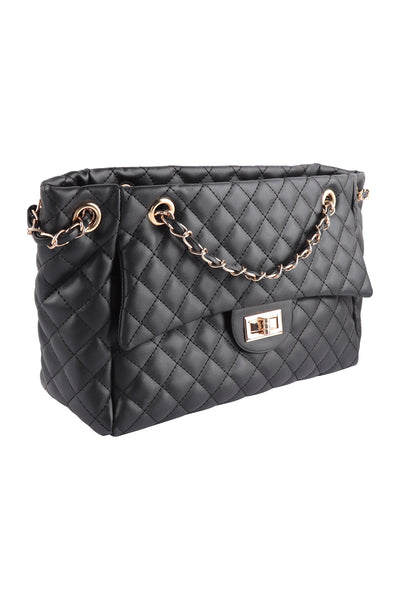 WOMENS FASHION LEATHER DIAMOND PATTERN QUILTED HANDBAG/1PC