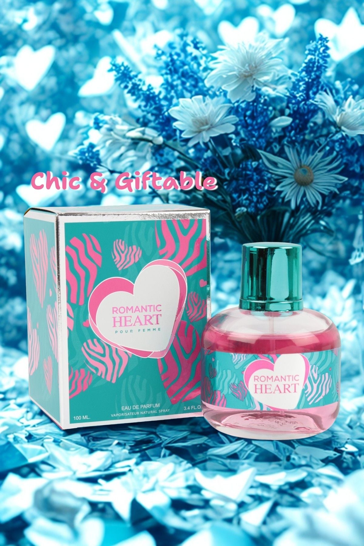 ROMANTIC HEART SPRAY PERFUME EAU DE PARFUM FOR WOMEN - 100ML/3.4 FL.OZ.