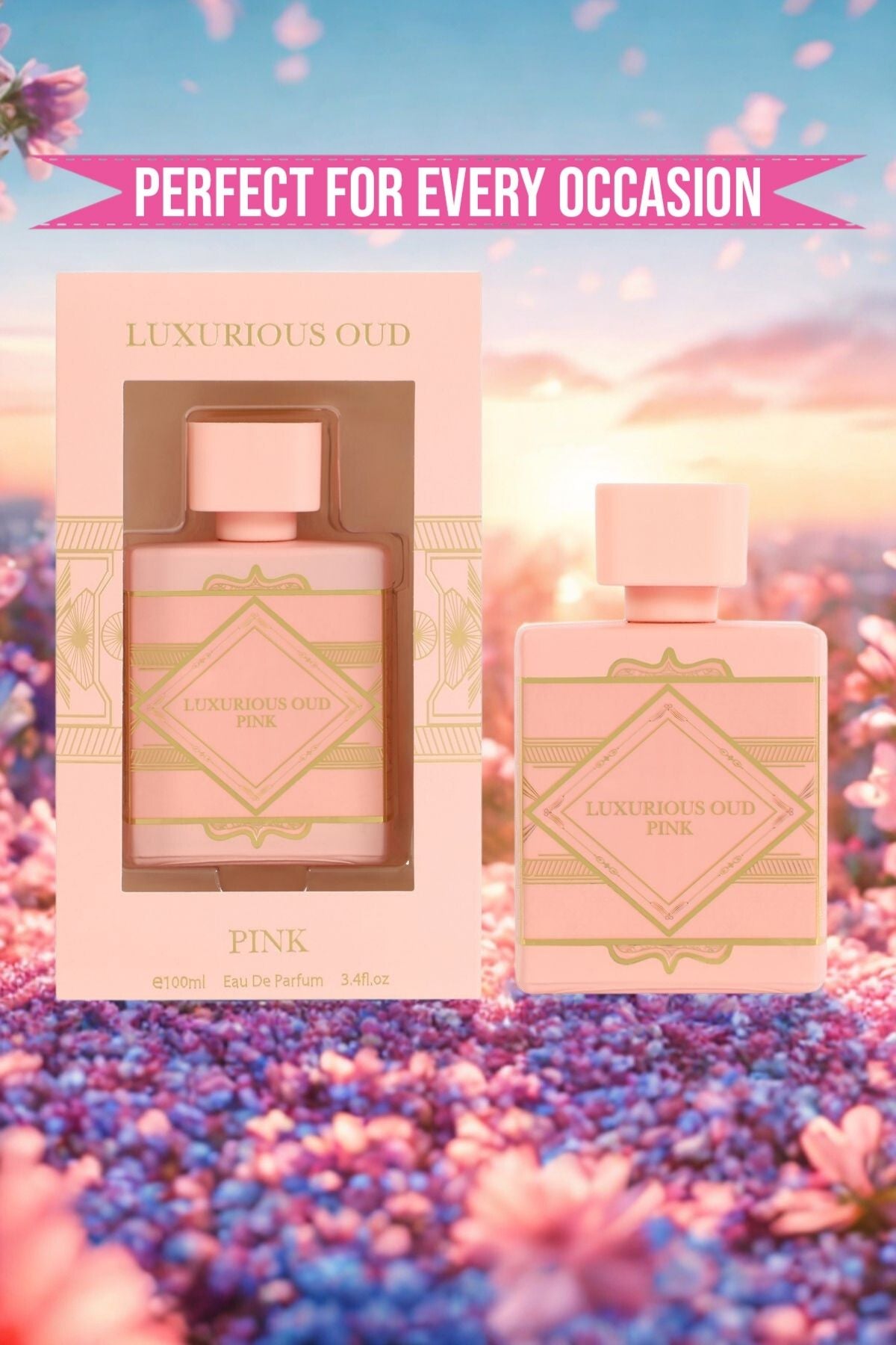 LUXURIOUS OUD PINK SPRAY PERFUME EAU DE PARFUM FOR WOMEN - 100ML/3.4FL.OZ.