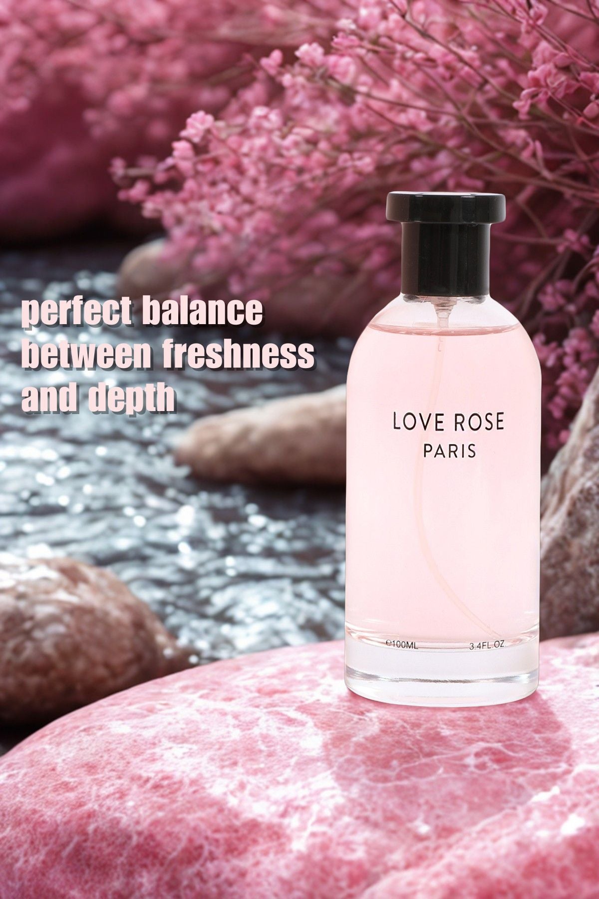 LOVE ROSE PARIS SPRAY PERFUME EAU DE PARFUM FOR WOMEN - 100ML/3.4 FL.OZ.