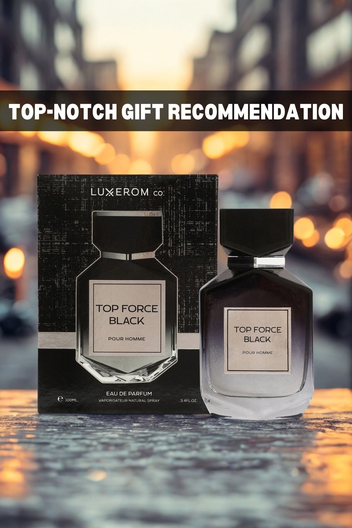 TOP FORCE BLACK SPRAY PERFUME EAU DE PARFUM FOR MEN - 100ML/3.4FL.OZ.