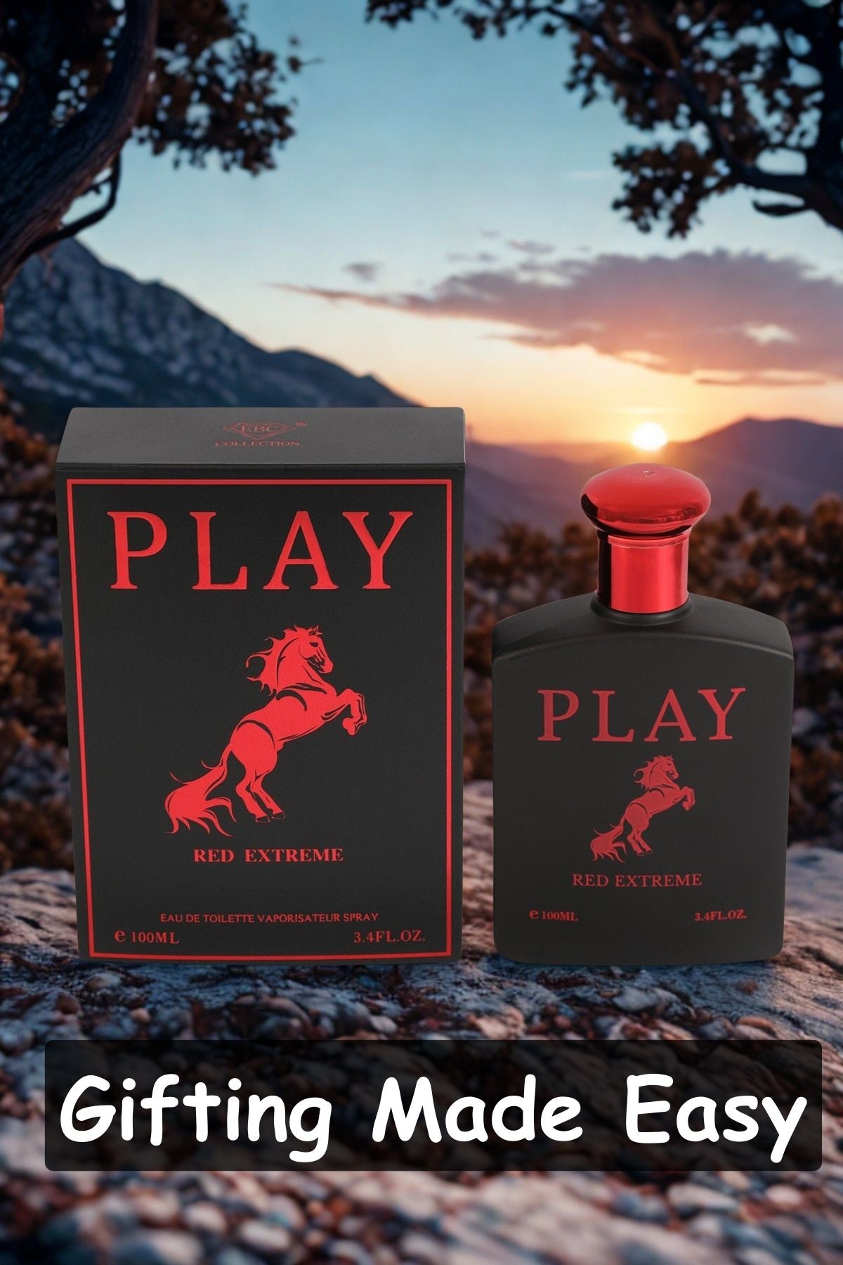 PLAY RED EXTREME SPRAY COLOGNE EAU DE TOILETTE FOR MEN - 100ML/3.4 FL.OZ.
