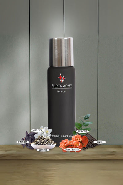 SUPER ARMY SPRAY COLOGNE EAU DE TOILETTE FOR MEN - 100ML/3.4 FL.OZ.