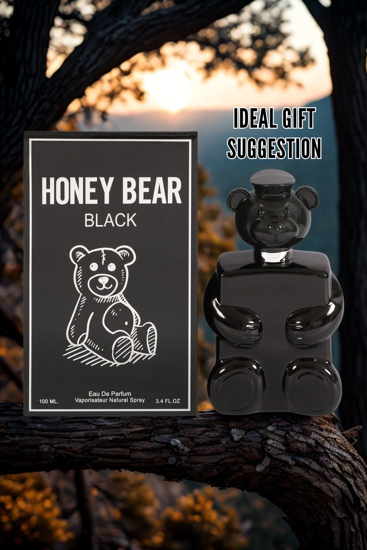HONEY BEAR BLACK SPRAY PERFUME EAU DE PARFUM FOR MEN - 100ML/3.4FL.OZ.